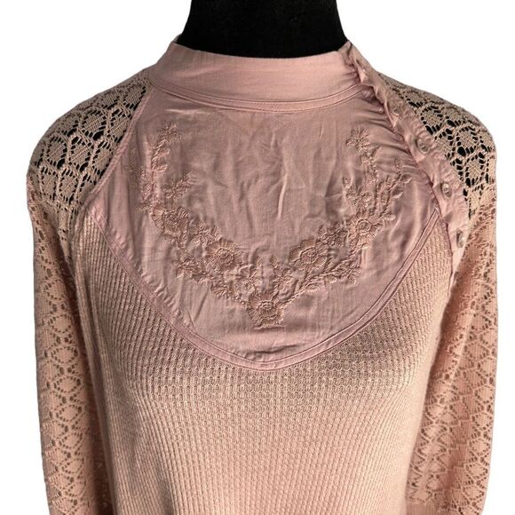 Free People Sweetest Thing Thermal Top Rose (Small) - Picture 3 of 10